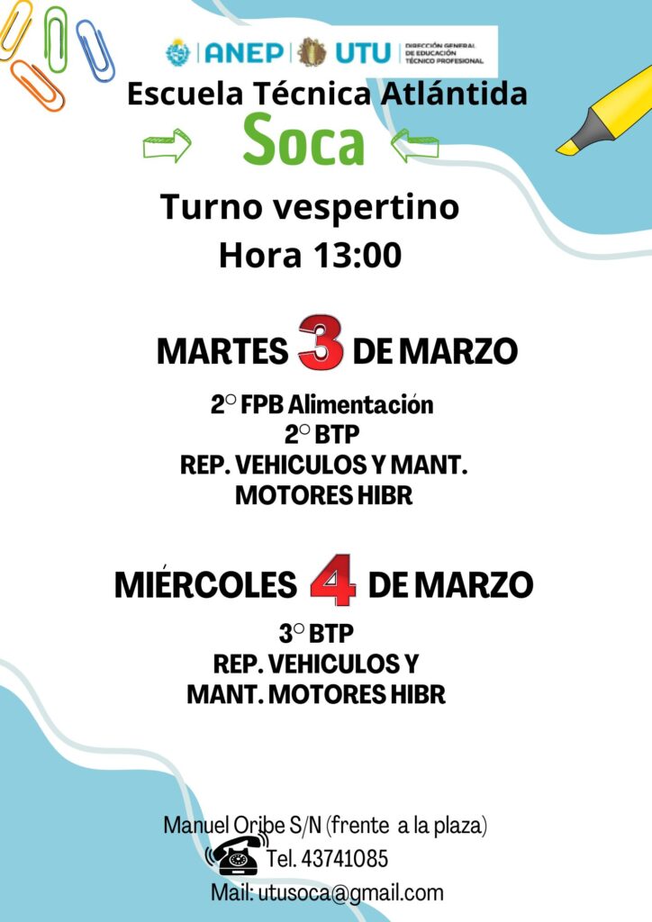 Comienzo de clases SOCA